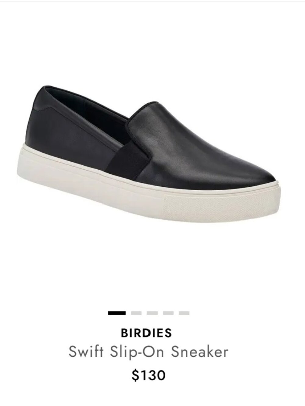 Birdies Swift Black Leather Slip-On Sneakers with White Soles (9)